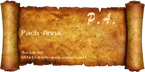 Pach Anna névjegykártya